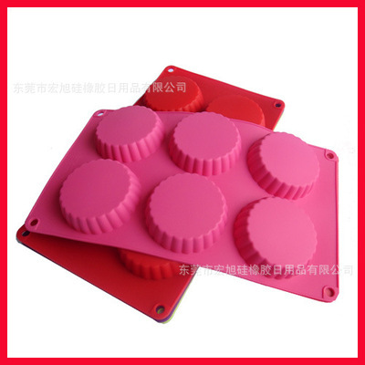 東莞宏旭 通過(guò)LFGB檢測(cè)的硅膠6格蛋糕模，品質(zhì)與安全之選